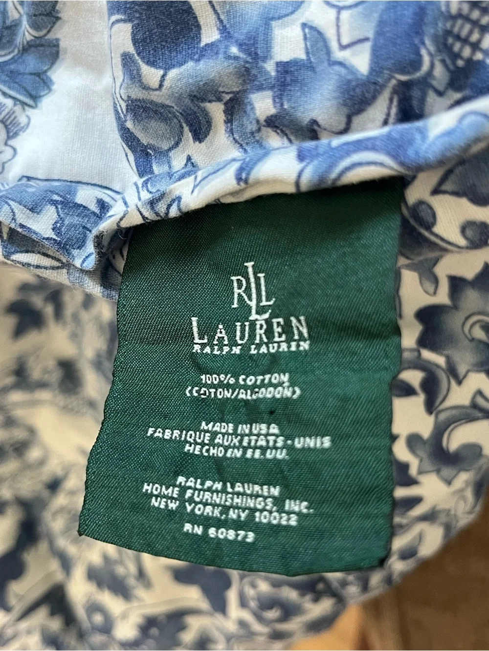 Ralph Lauren Tamarind Bird Porcelain Blue White Full/Queen Quilted Comforter
